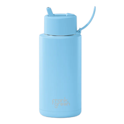 Frank Green Ceramic Reusable Bottle Flip Straw Lid 34oz Sky Blue