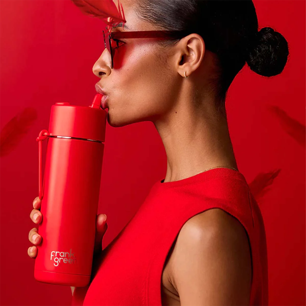 Frank Green Reusable Bottle Flip Straw 20oz  Atomic Red