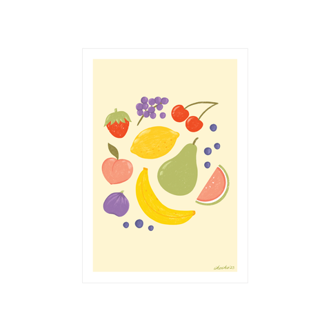 Iko Iko A4 Art Print Textured Tootie Fruitti Yellow