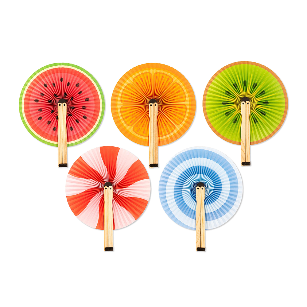 Kikkerland Fruity & Sweet Paper Fans Assorted