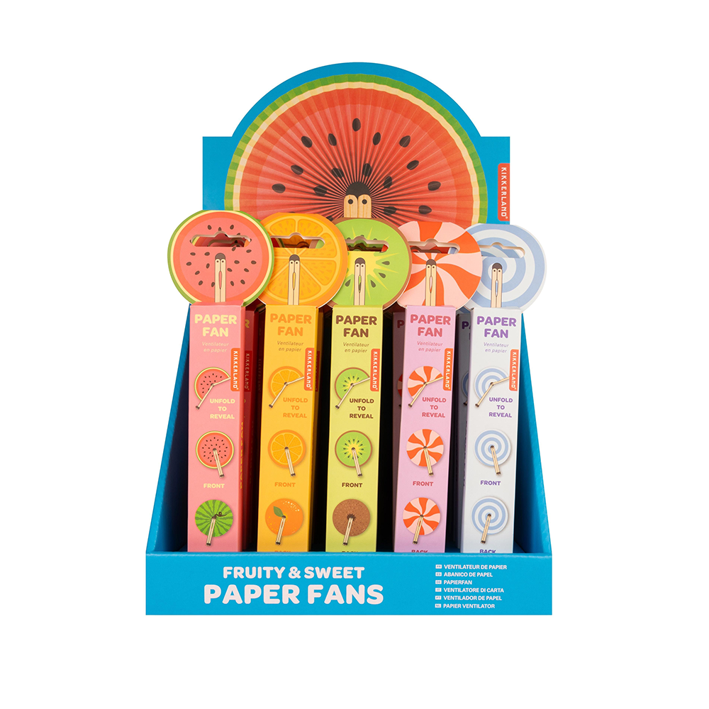 Kikkerland Fruity & Sweet Paper Fans Assorted