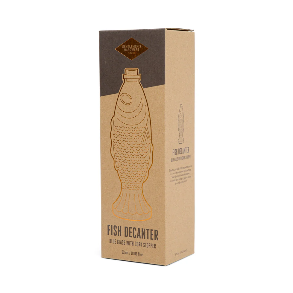 Fish Decanter Blue Glass Bottle