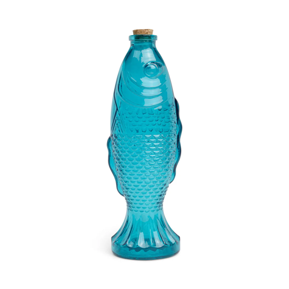 Fish Decanter Blue Glass Bottle