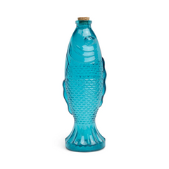 Fish Decanter Blue Glass Bottle