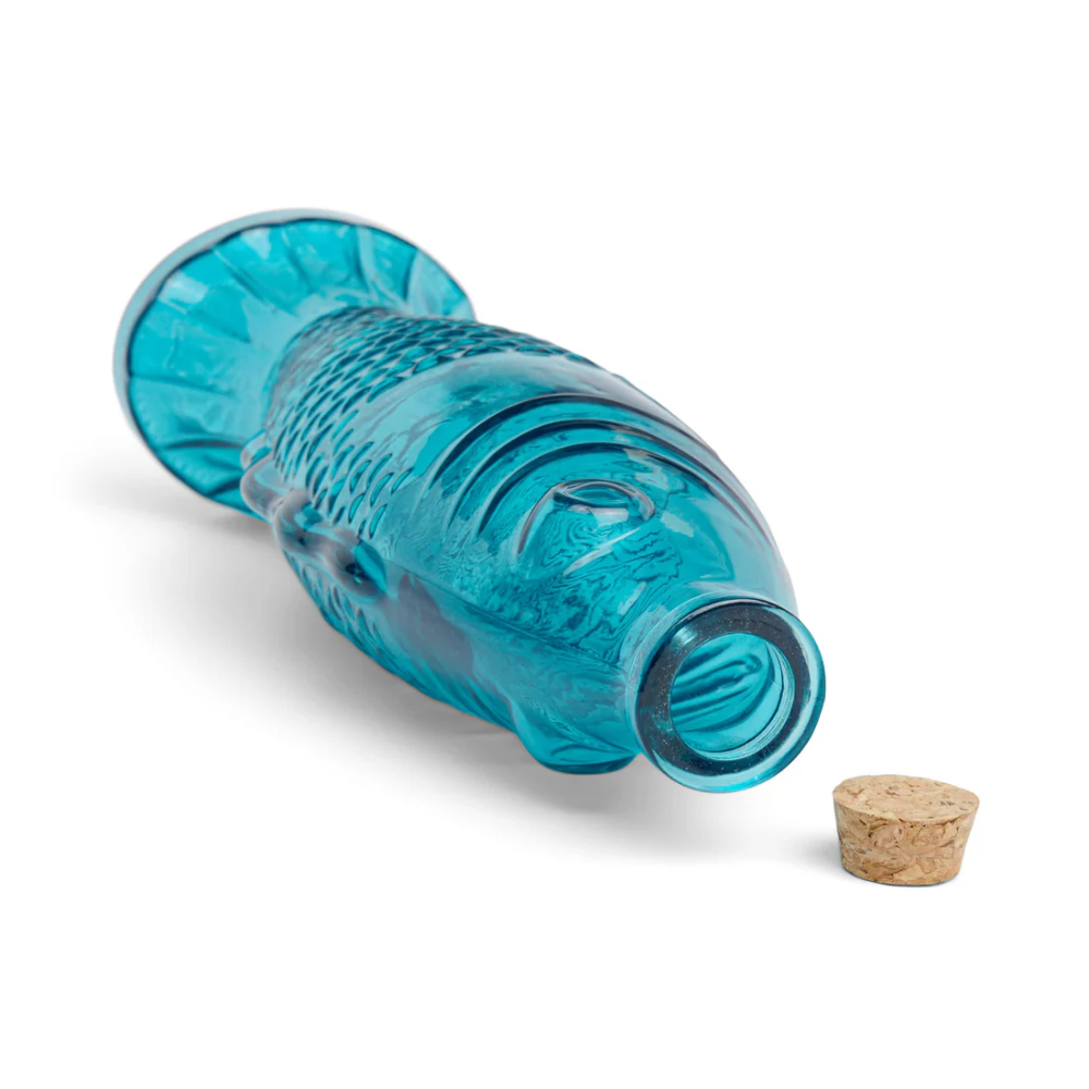 Fish Decanter Blue Glass Bottle