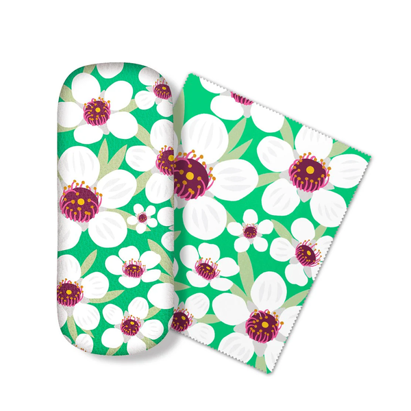 100% NZ Glasses Case Bright Botanical Mānuka