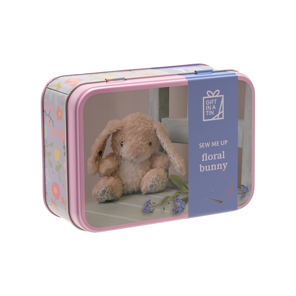 Gift In A Tin Sew Me Up Floral Bunny