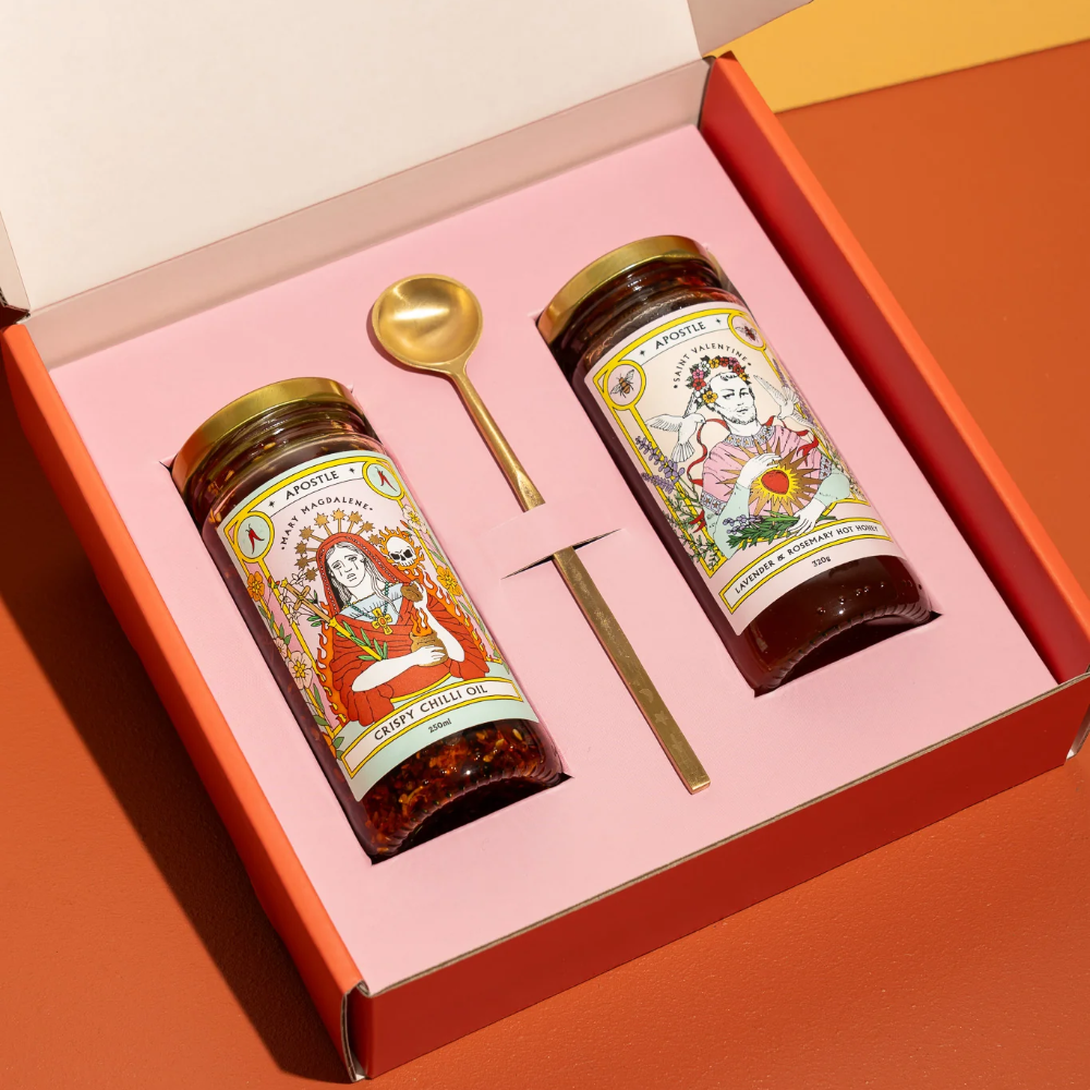Apostle Chilli Oil, Hot Honey & Spoon Gift Pack