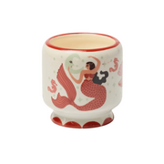 Paddywax Adopo Flower Ceramic Candle Mermaid and Moon Ginger & Teak 226g