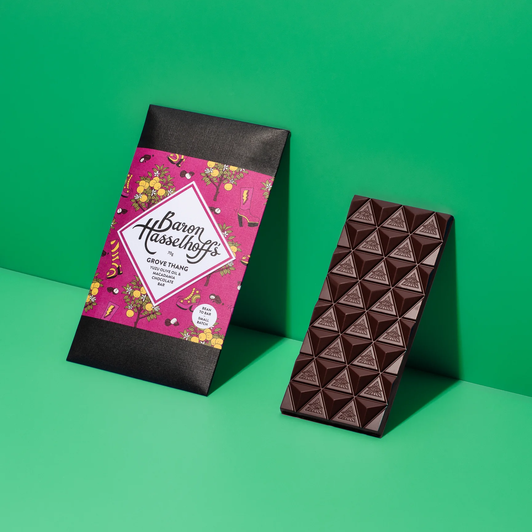 Baron Hasselhoff's Grove Thang Yuzu Olive Oil & Macadamia Chocolate Bar