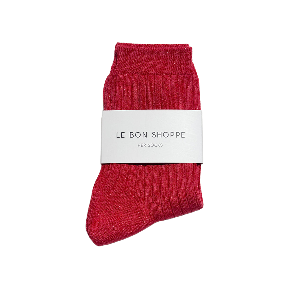 Le Bon Shoppe Socks Her Lurex Glitter Ruby
