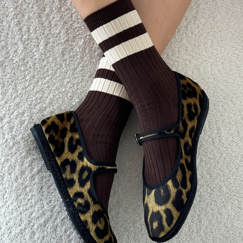 Le Bon Shoppe Socks Her Varsity Espresso