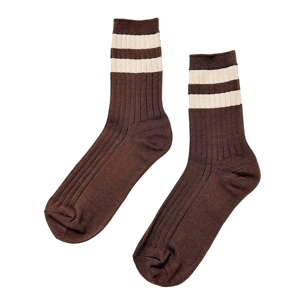 Le Bon Shoppe Socks Her Varsity Espresso