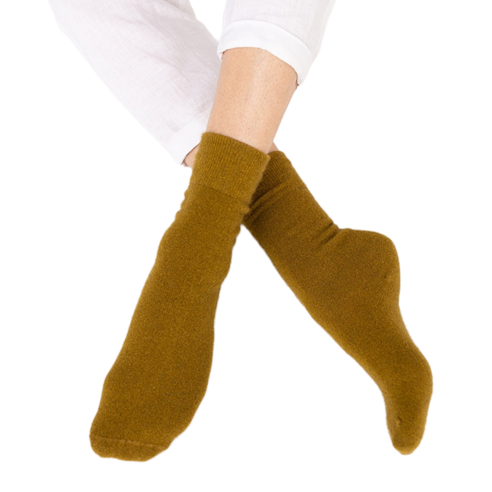 Nooan Possum Merino Wool Socks Hamilton Ecru Olive