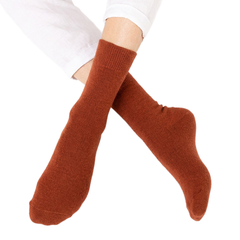 Nooan Possum Merino Wool Socks Hamilton Leather Brown