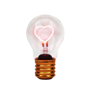 Lightbulb Lamp Pink Heart USB Rechargeable