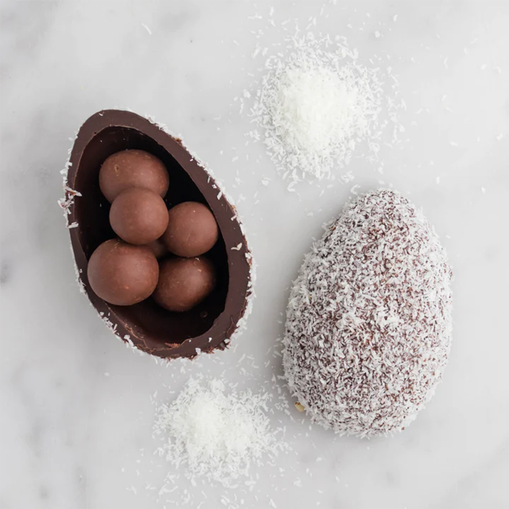 House of Chocolate Easter Coconut Dark Chocolate Egg