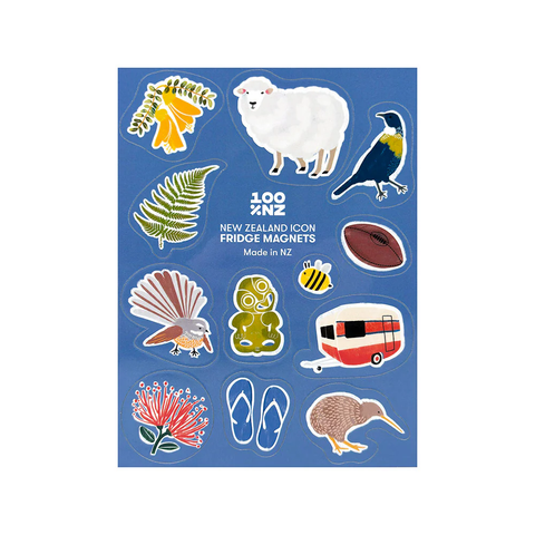 100% NZ  Magnet Set New Zealand Icons