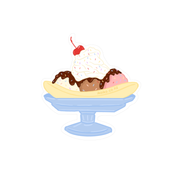 Iko Iko Fun Size Sticker Banana Split with Cream