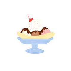 Iko Iko Fun Size Sticker Banana Split with Cream