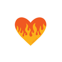 Iko Iko Fun Size Sticker Flaming Heart