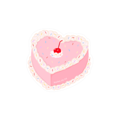 Iko Iko Fun Size Sticker Heart Cake Pink