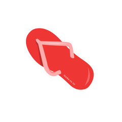 Iko Iko Fun Size Sticker Jandal Red
