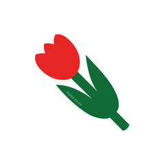 Iko Iko Fun Size Sticker Tulip Red