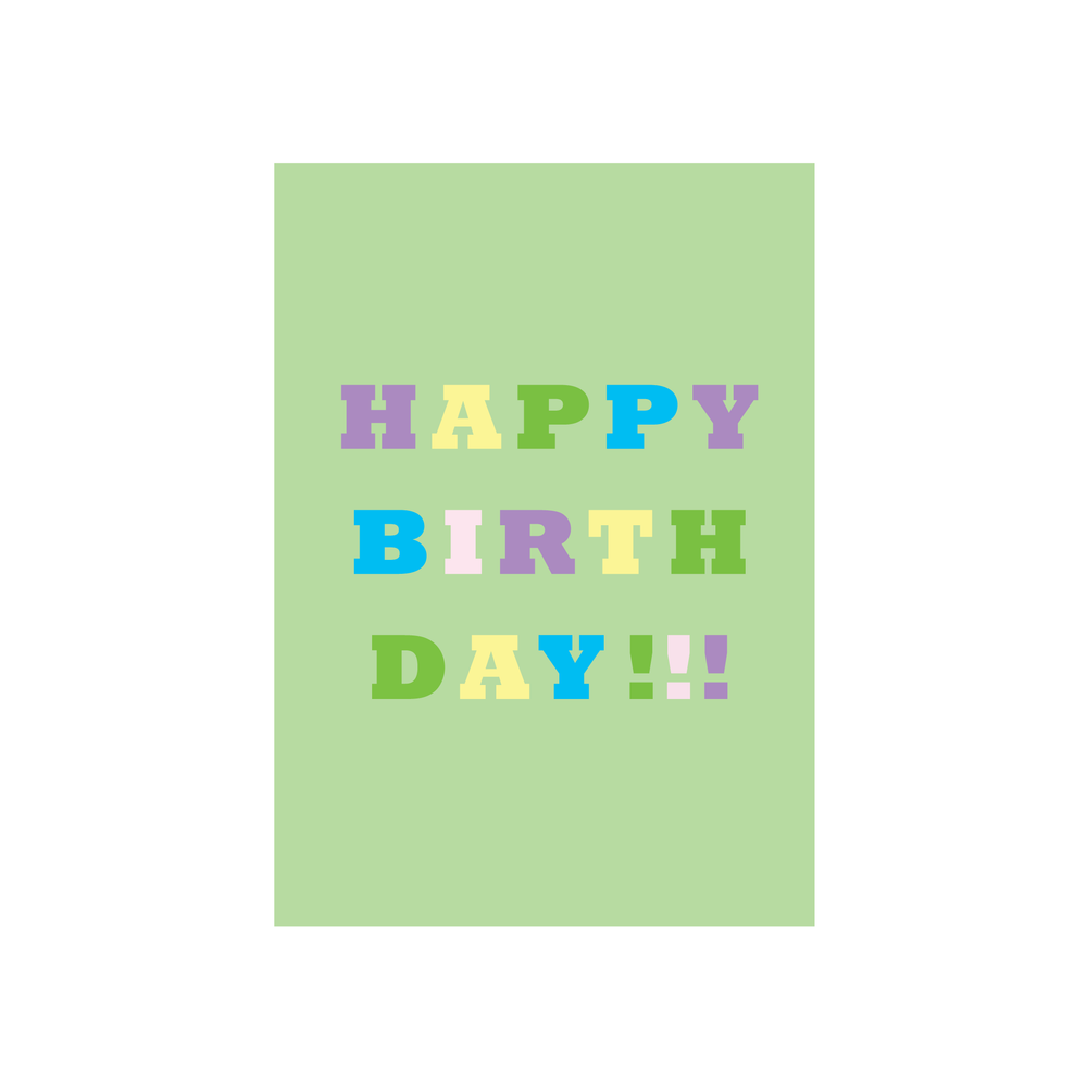 Iko Iko Colour Text Card Happy Birthday