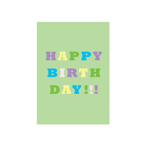 Iko Iko Colour Text Card Happy Birthday