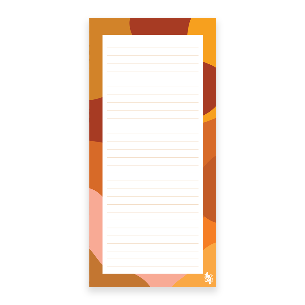 Iko Iko Notepad Abstract Wave Red Pink Orange