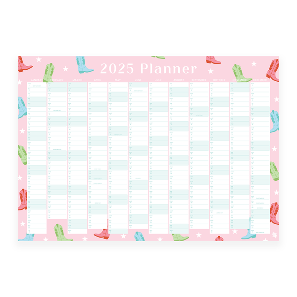 Iko Iko 2025 Wall Planner Cowboy Boots