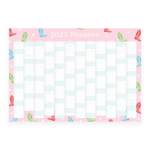 Iko Iko 2025 Wall Planner Cowboy Boots