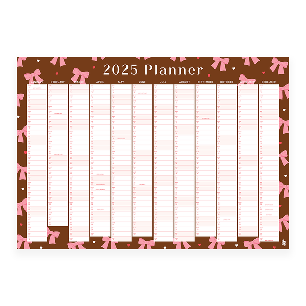 Iko Iko 2025 Wall Planner Chocolate Bows