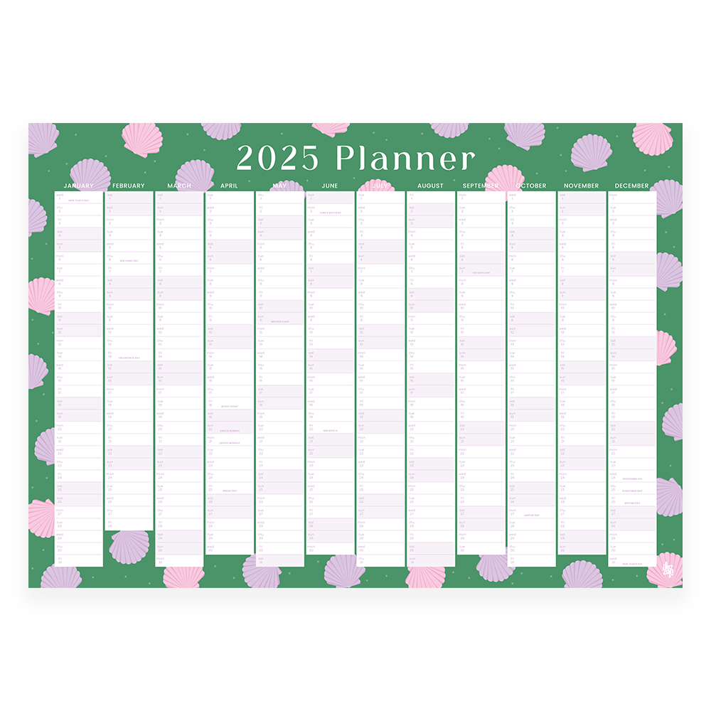 Iko Iko 2025 Wall Planner Shells Green