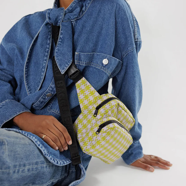 Baggu Fanny Pack Pink Pistachio Pixel Gingham