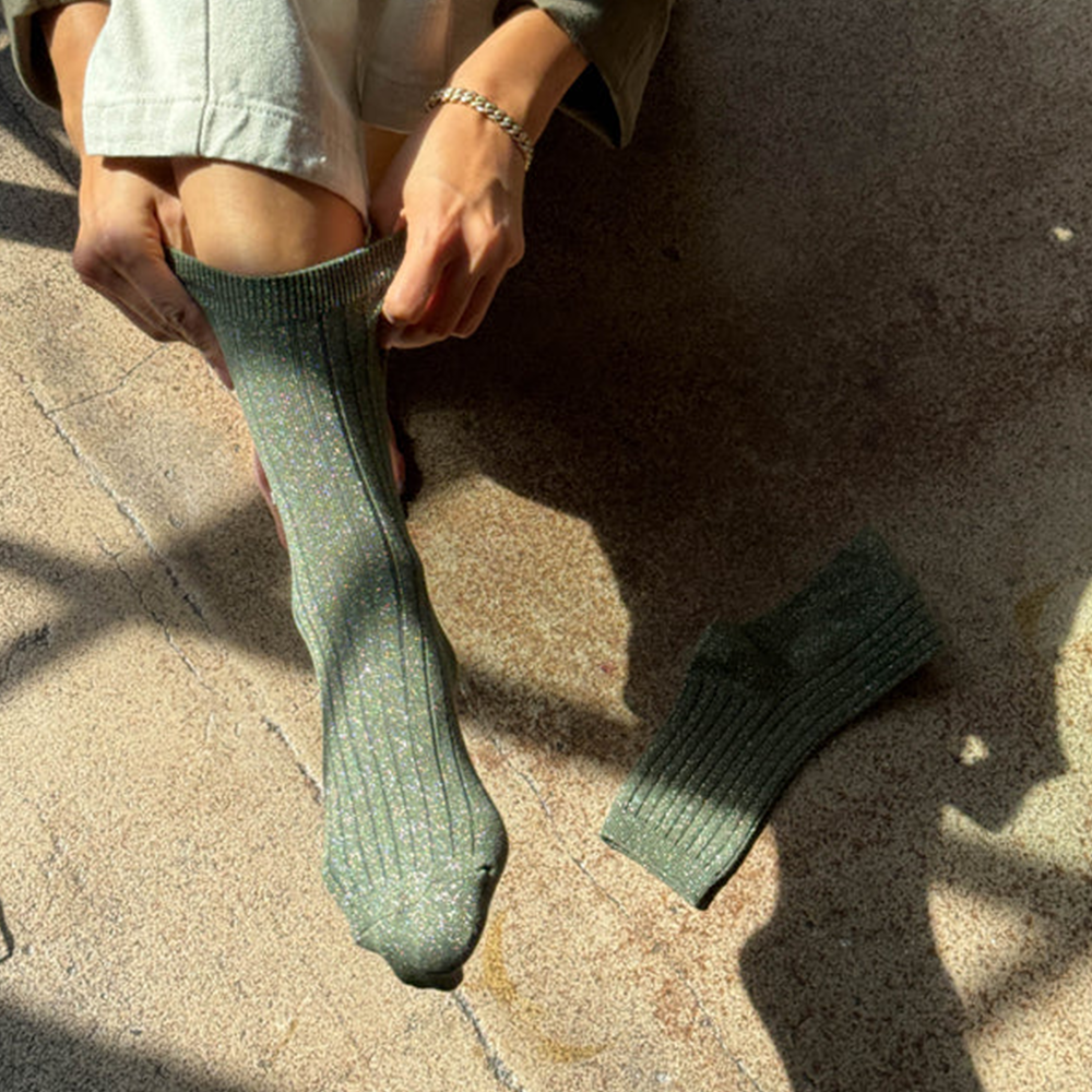 Le Bon Shoppe Her Glitter Socks Pine
