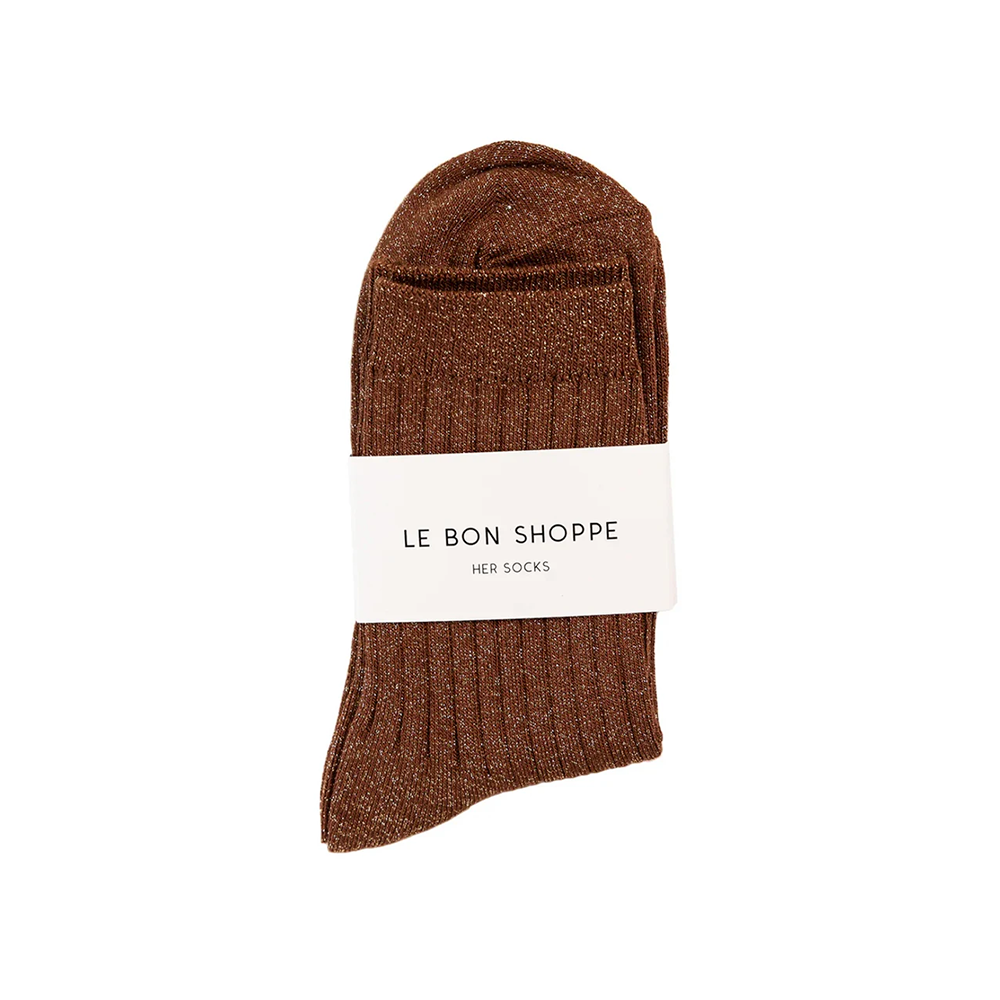 Le Bon Shoppe Her Glitter Socks Bronze