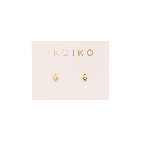Iko Iko Studs Little Diamond Clear CZs Gold