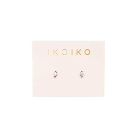Iko Iko Studs Little Diamond Clear CZs Silver