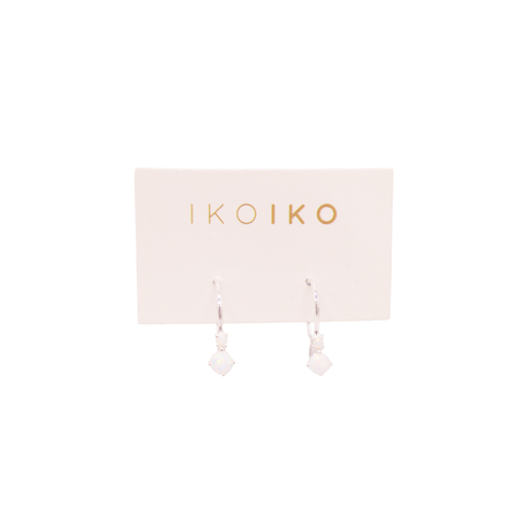 Iko Iko Earrings Duo White Opalite on Hook Silver