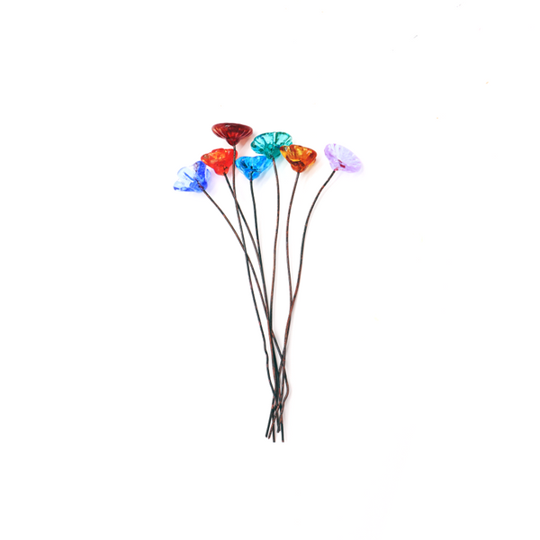 Rainey Designs Mini Flower Glass Stem Transparent Assorted