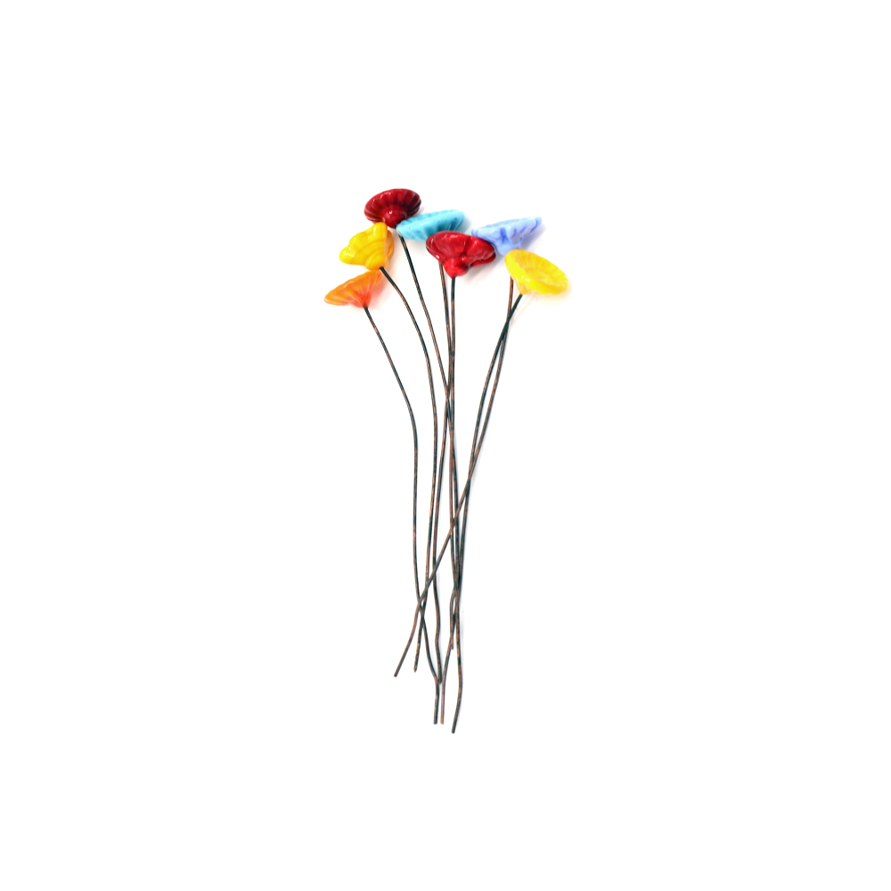 Rainey Designs Mini Flower Glass Stem Solid Assorted