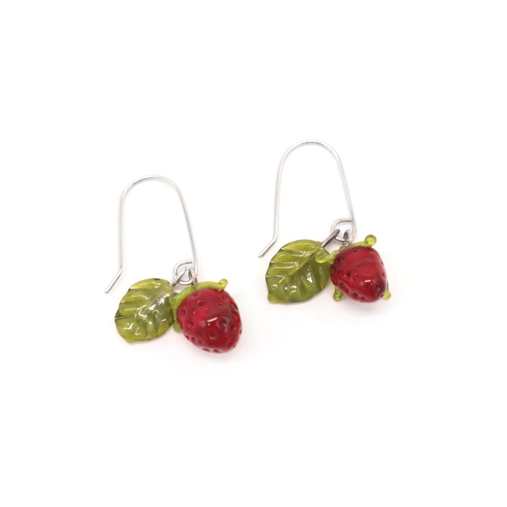Rainey Designs Glass Strawberry Cluster Earrings