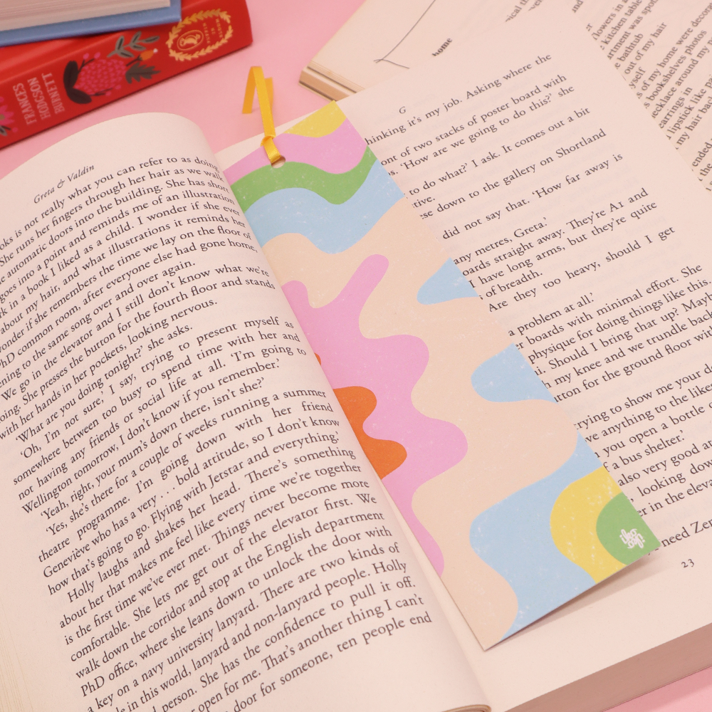 Iko Iko Double Sided Bookmark Textured Wave Flower
