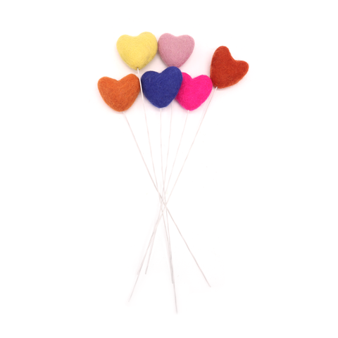 Felt Heart on Stick Assorted