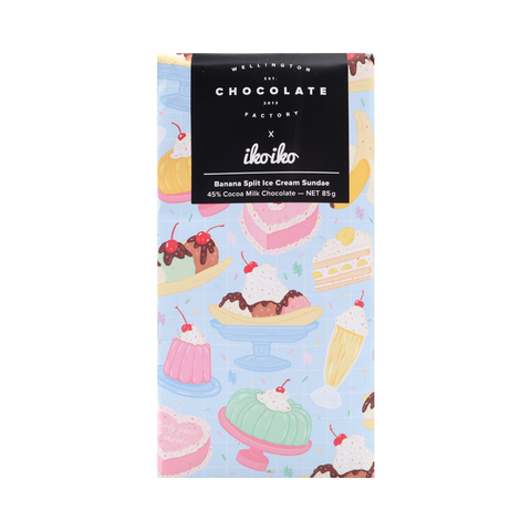 Wellington Chocolate Factory Iko Iko Banana Split Ice Cream Sundae Milk Chocolate 85g