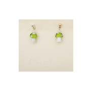 Crushes Earrings Glass Mushroom Green