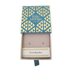 Little Taonga Petite Studs Pohutukawa Leaf Silver