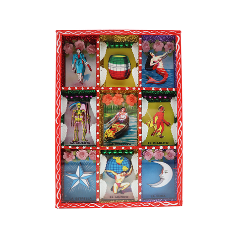 Rustico Mexico Wooden Nicho Loteria Collage
